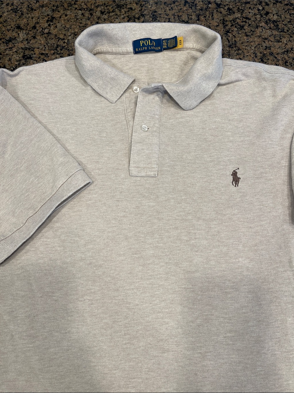 Polo by Ralph Lauren Light Gray Short-Sleeve Polo with Embroidered Pony
